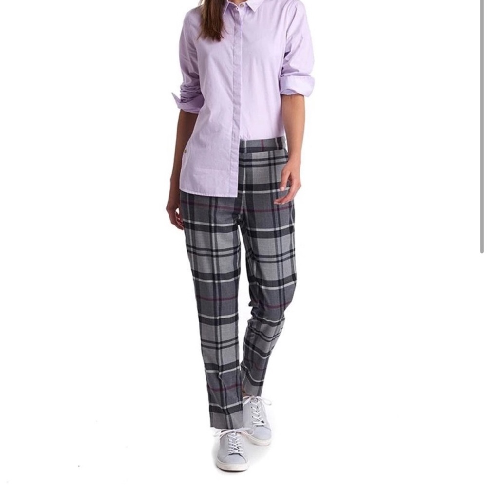 WOMEN'S BARBOUR | ISLA TROUSER | GREY JUNIPER TARTAN Size 6 Brand New Wi…